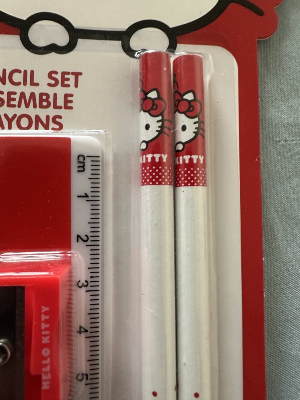 Sanrio Hello Kitty Eraser Pencil Ruler Sharpener Set - Picture 3 of 11